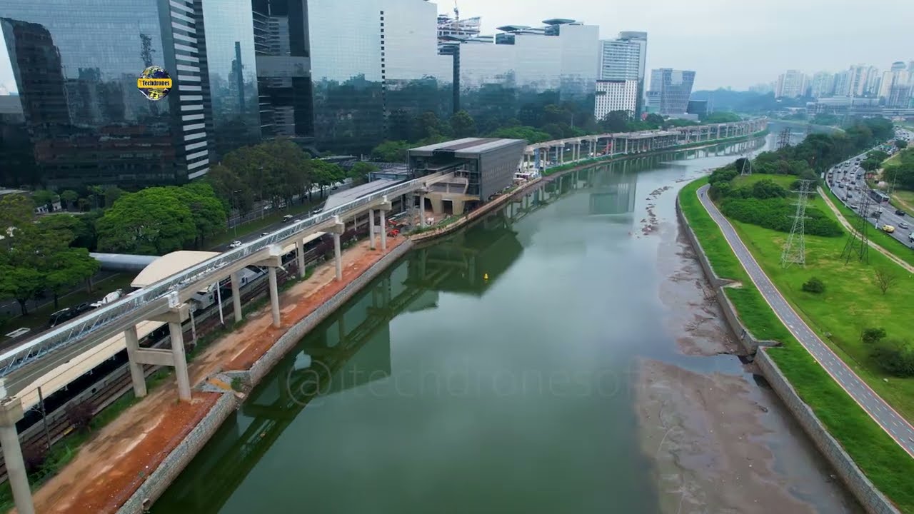 OBRAS LINHA-17 OURO DO MONOTRILHO NA MARGINAL PINHEIROS O TRABALHO TAMBÉM SEGUE A TODO VAPOR