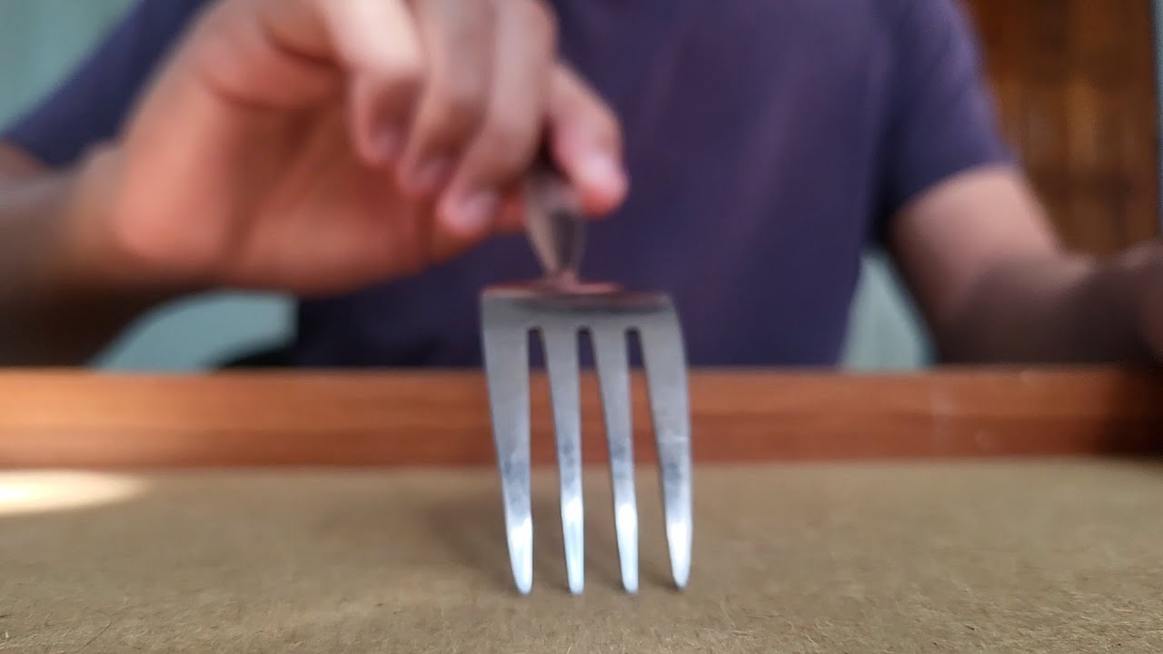 ASMR Scratching Your Face with Fork (No Talking)