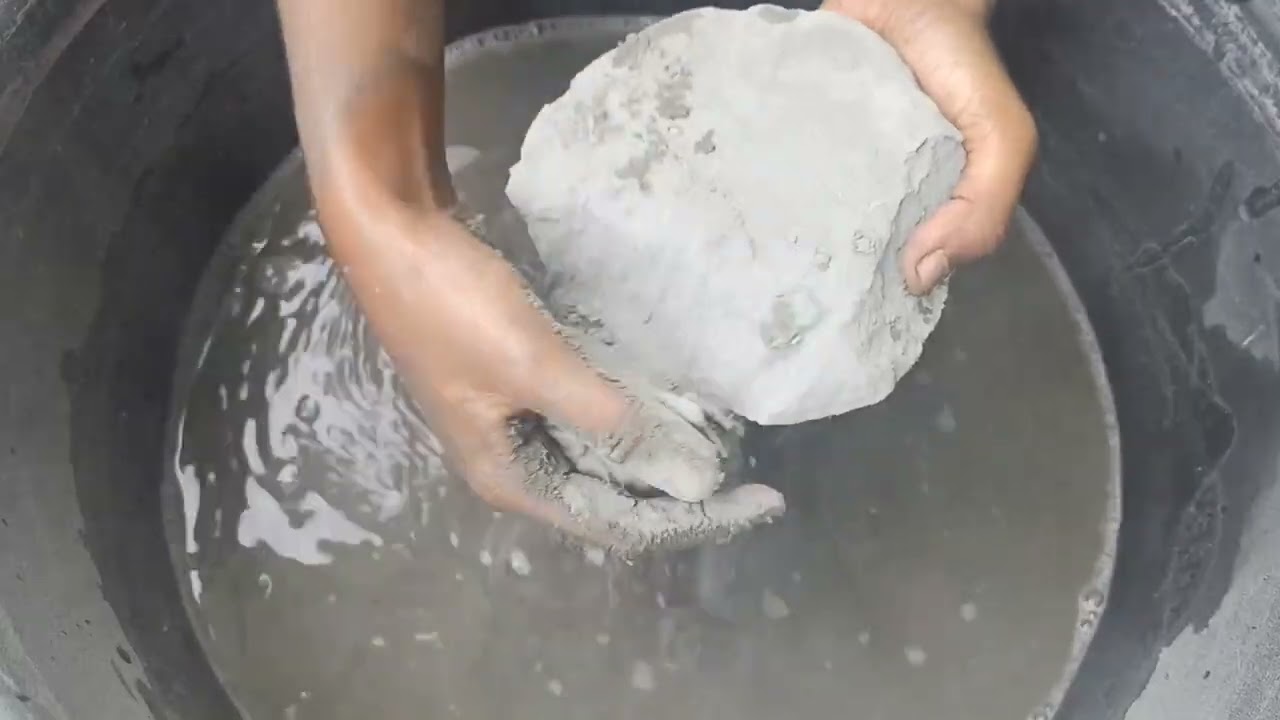 Pure cement crumbling 💦#asmr #asmrsounds #relaxing #satisfying #cement #water #bts #shortvideo 