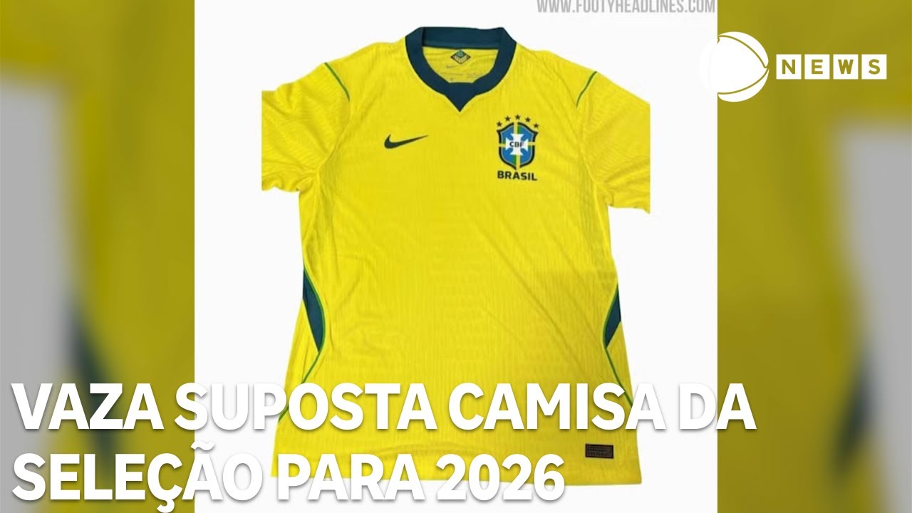 Vaza suposta camisa da sele&ccedil;&atilde;o brasileira para a Copa de 2026