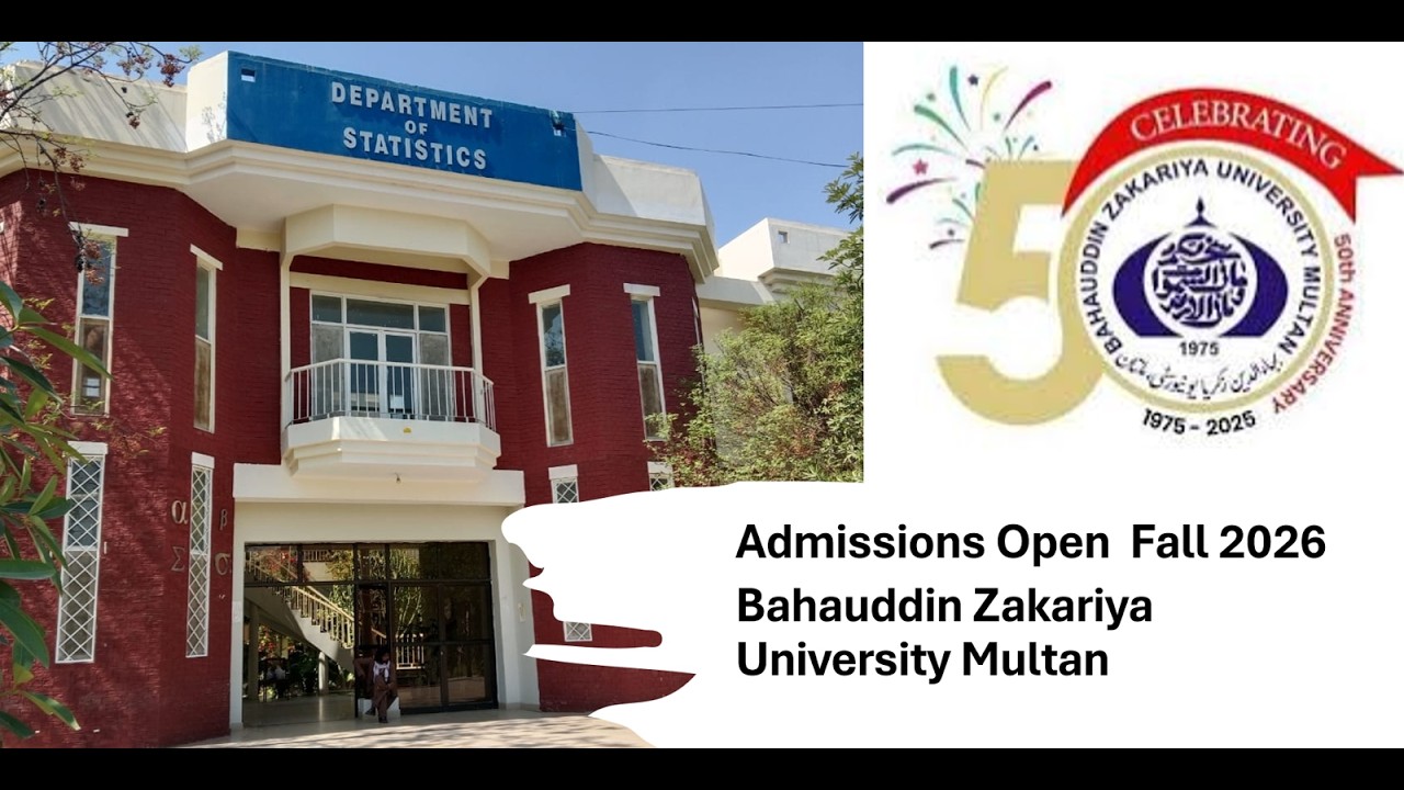 Admissions Open Fall 2026 in  the Department of Statistics, BZU, Multan