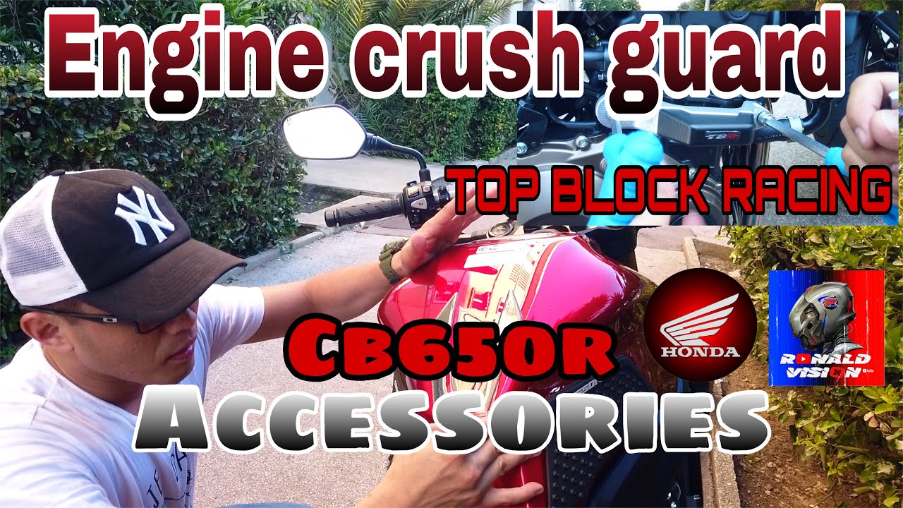 HONDA cb650r engine crash guard and accessories installation