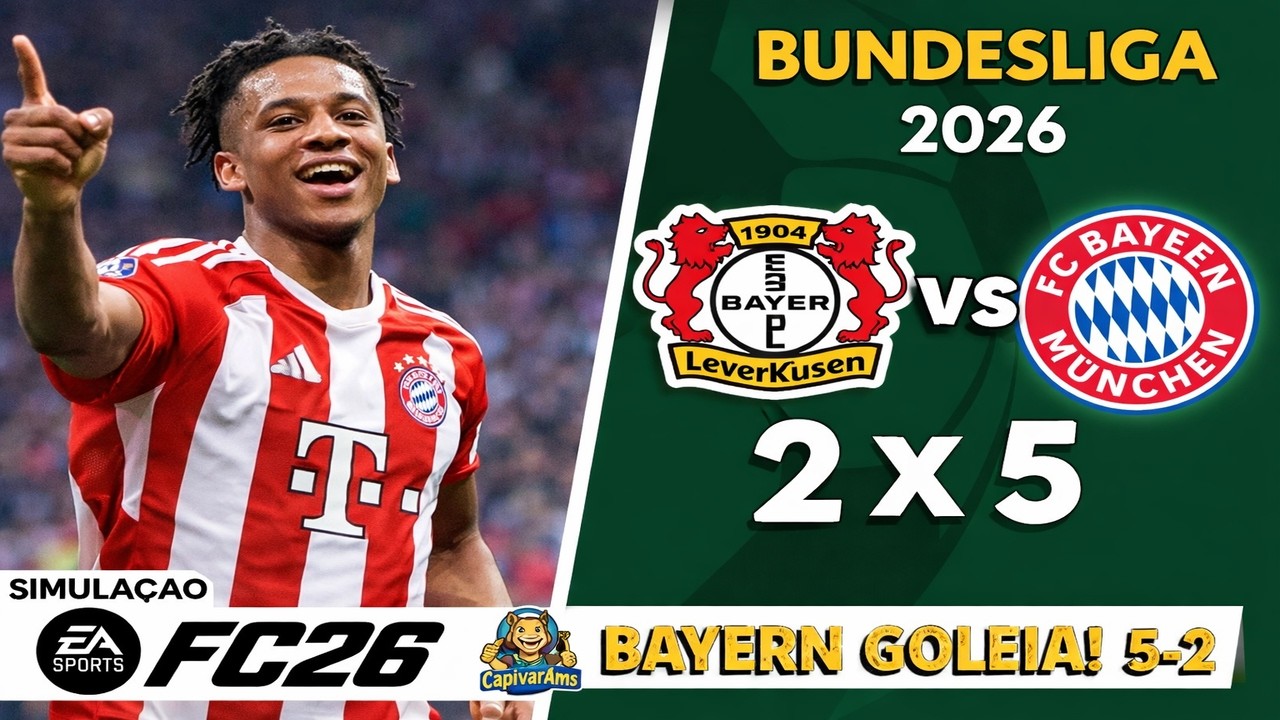 Bayer Leverkusen 2x5 Bayern Munich | Olise Marca 2 | Bundesliga 2026 | Simulação FC26