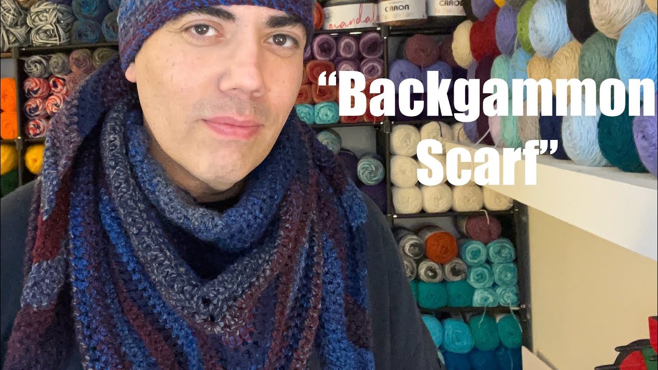 TUTORIAL: “Backgammon Scarf” Easy!! (Right hand Crochet)