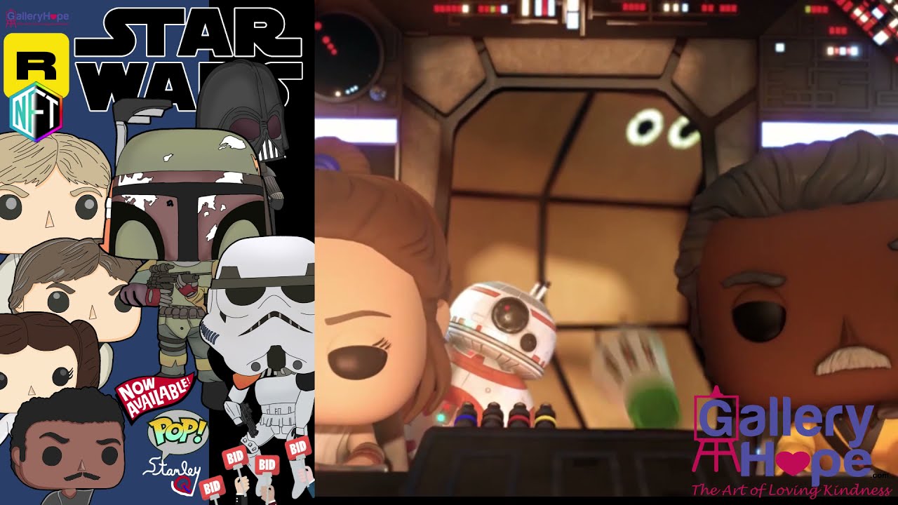 Funko Pop Art Star Wars Movie Poster Parody by Stanley Q. Upjohn Limited #SuperRare Collectible NFT