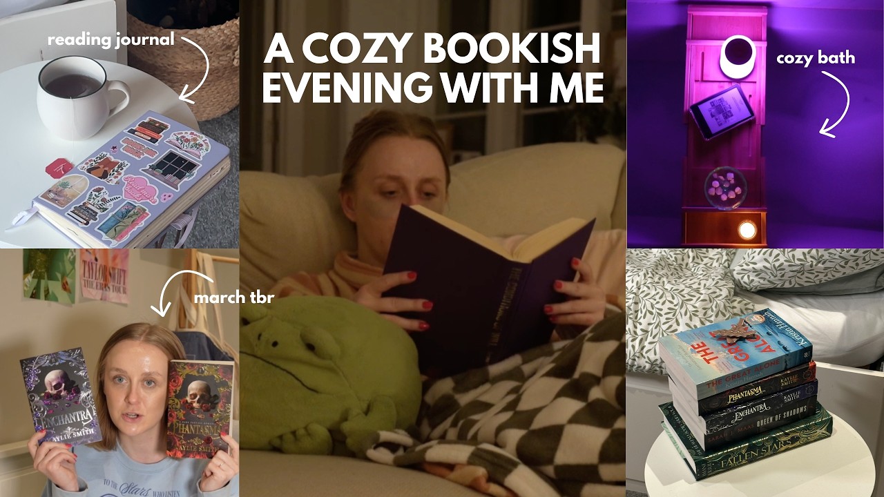 spend a cozy bookish evening with me 🕯️📖🛁