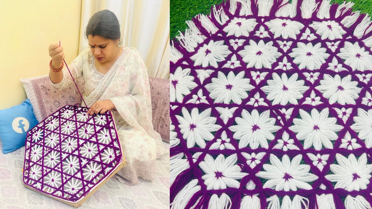 hexagon table mat ! Knitter crafter Yogita! #framewslatablemat #keelwalatablemat