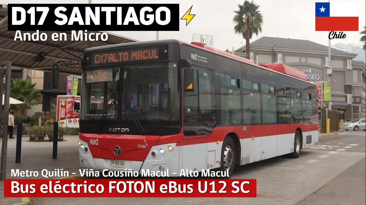 Автобус D17 САНТЬЯГО, путешествие на электробусе Foton eBus U12 SC SPBS54 | Андо и Микро