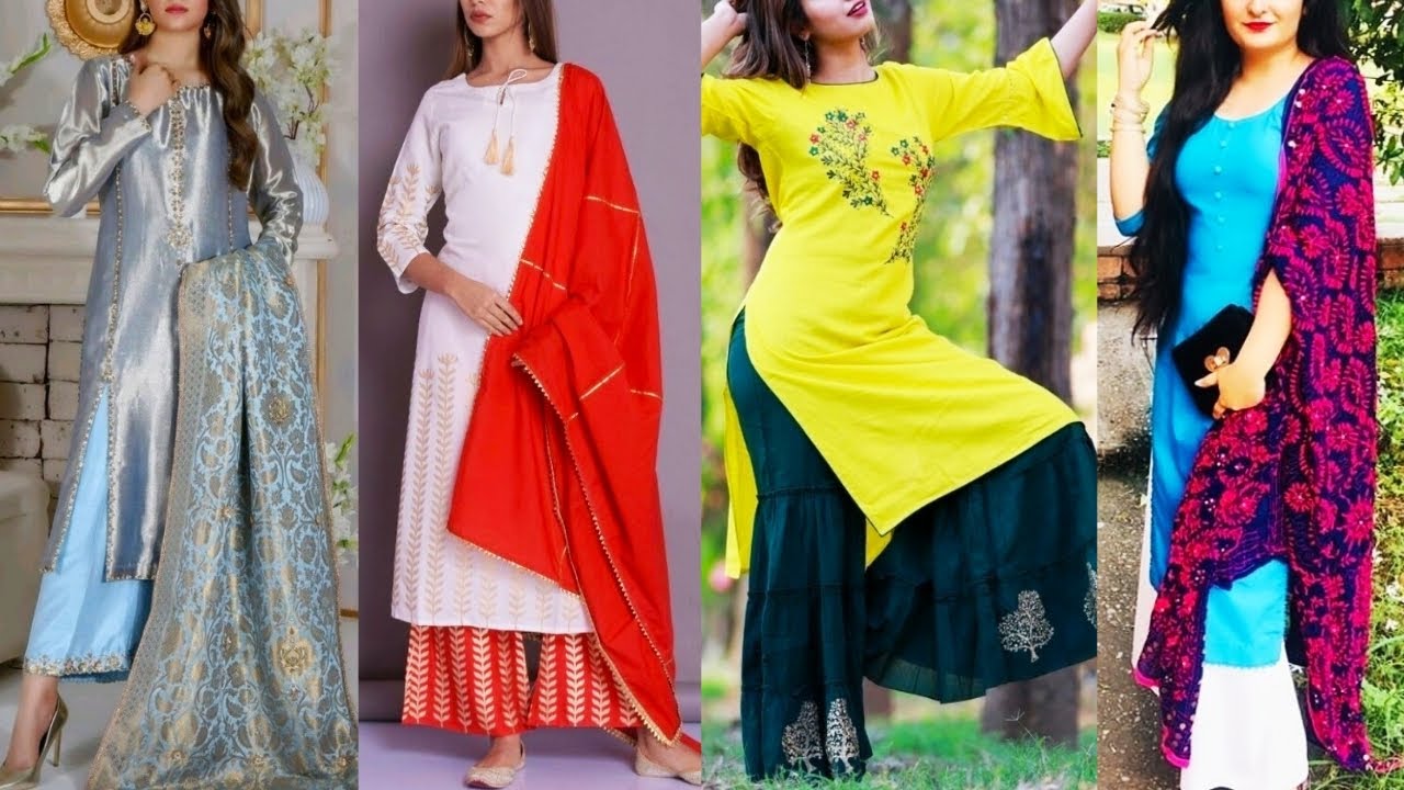 Beautiful Suit Color Combination Ideas 2020 || Contrast Palazzo Suit || by Look Stylish