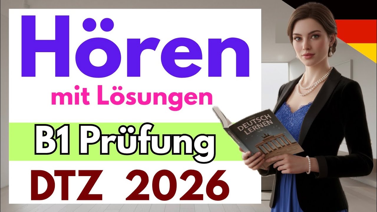 Hören B1 | DTZ Prüfung Übung 2026 mit Lösungen | Teil 1–4 | Deutsch Test für Zuwanderer
