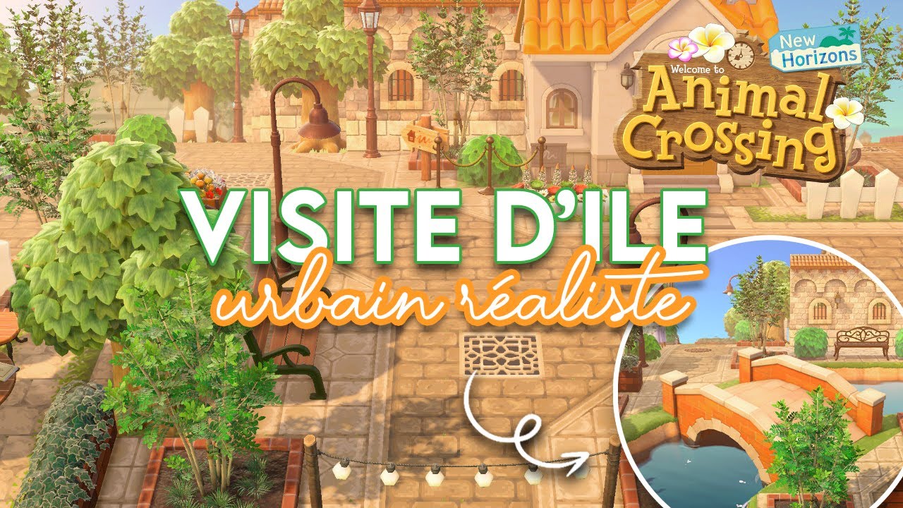 VISITE D'ÎLE URBAIN / VILLAGE RÉALISTE ! 🚗 - ANIMAL CROSSING NEW HORIZONS