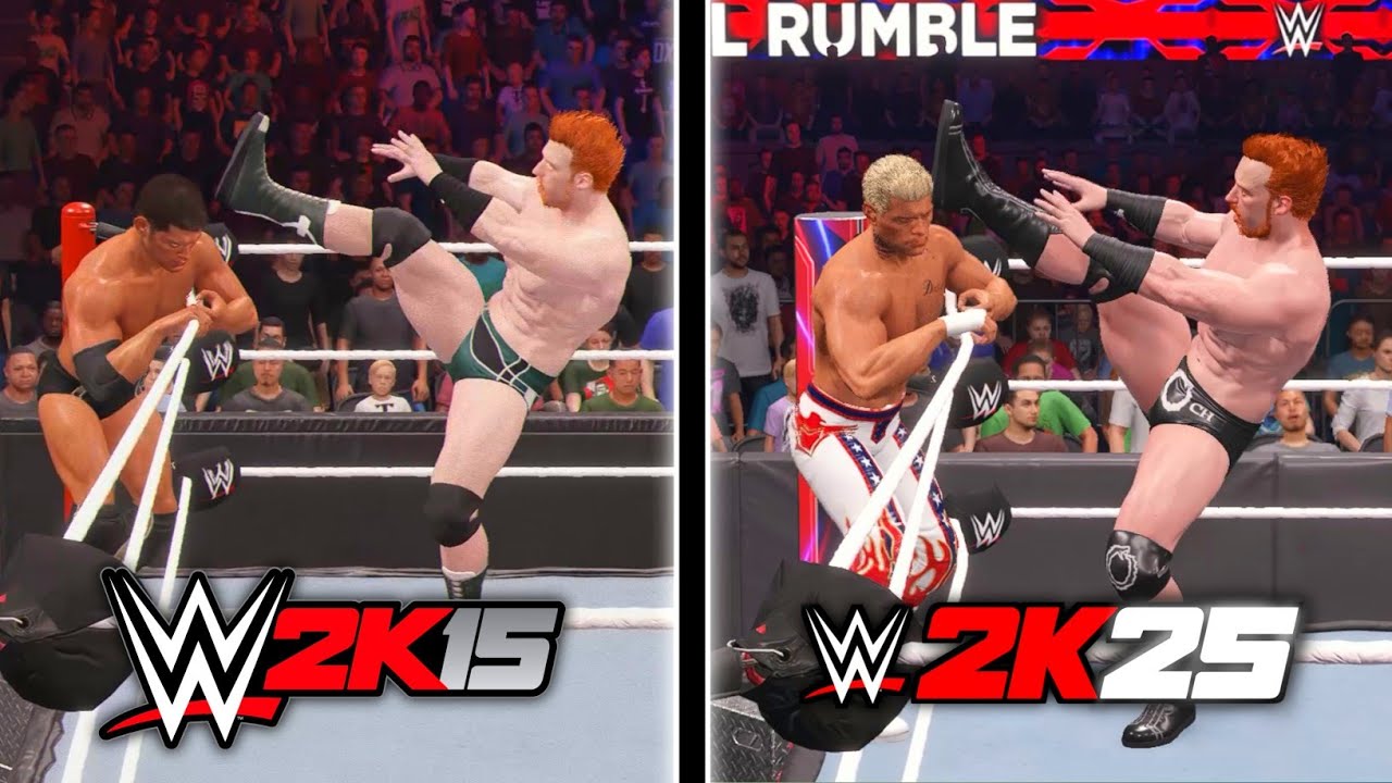 WWE 2K15 vs WWE 2K25 Royal Rumble Finishers Comparison (10 Years of Evolution!)