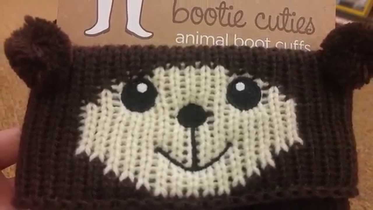 Bootie Cuties Panda and Bear Knit boot cuffs