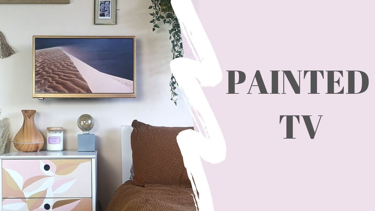 I PAINTED my TV..| DIY Gallery Wall TV| Samsung Frame TV Dupe | Disguising or Hiding Your TV