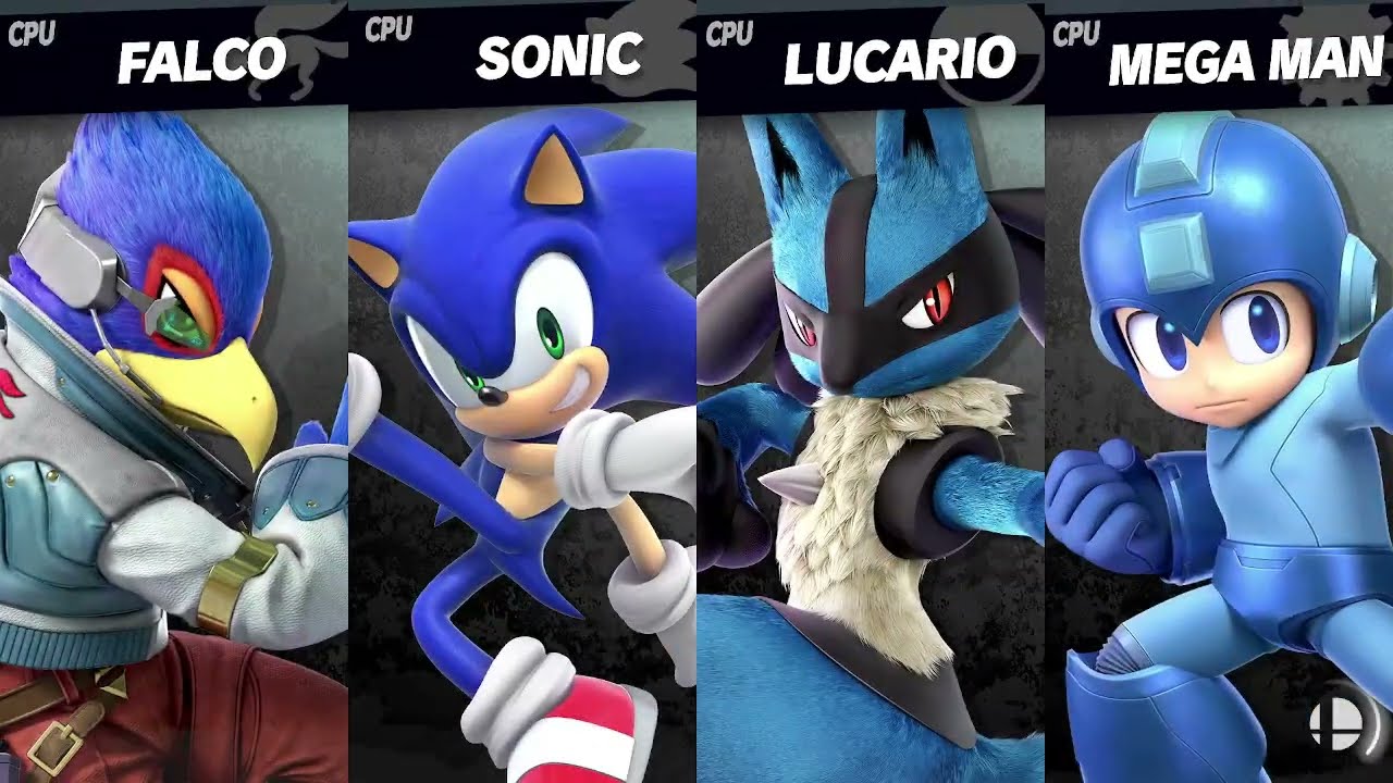 Smash Ultimate EX Falco VS Sonic VS Lucario VS Mega Man