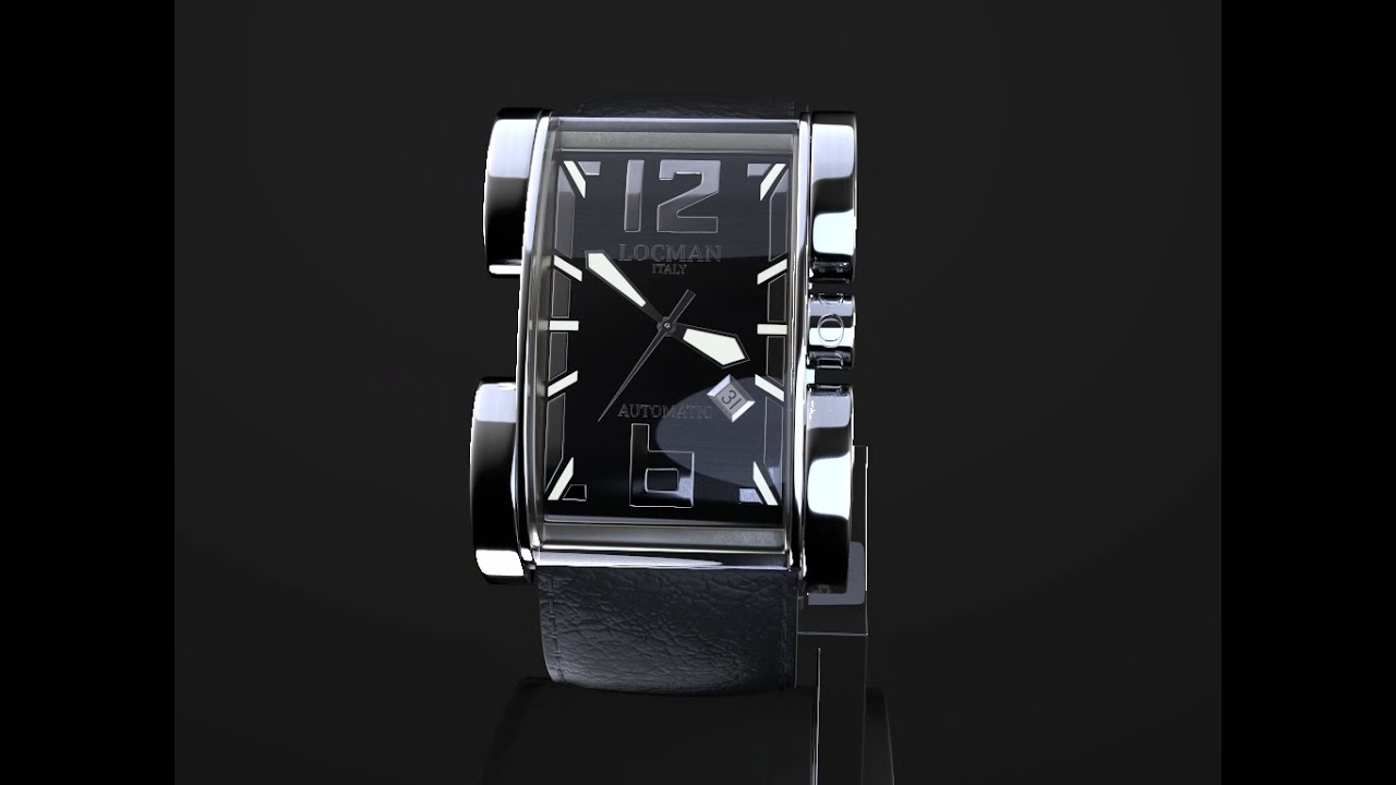 Locman watch 3D model turnaround