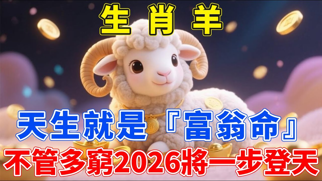 生肖羊：你天生就是『富翁命』！不管現在多窮，明年2026年之後必將『一步登天』！【生肖佑福】#生肖 #運勢 #風水 #財運#命理