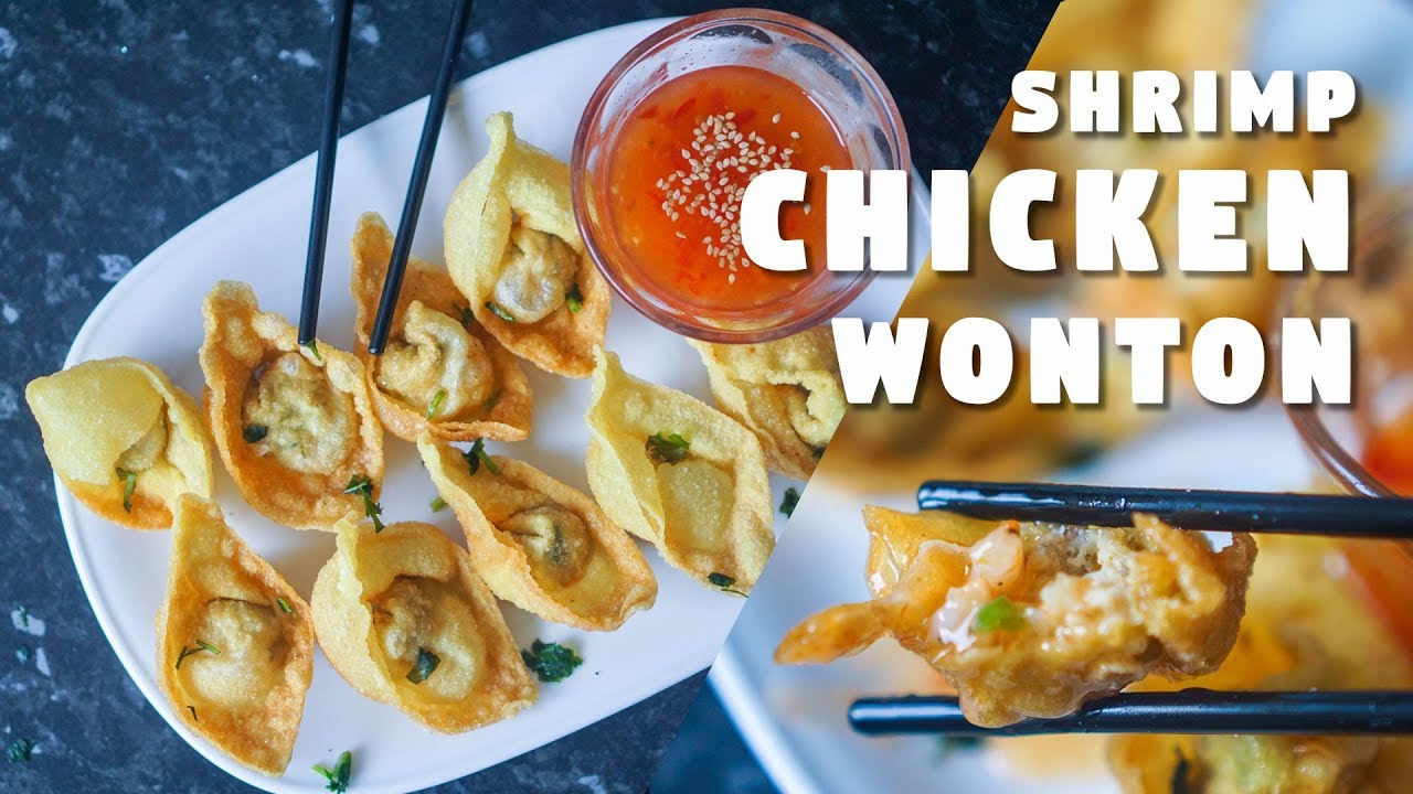 Wonton Recipe | Super Crispy Chicken Shrimp Wonton | Hungry for Goodies