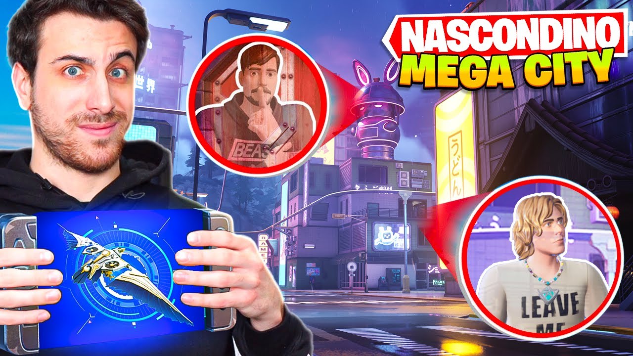 Giochiamo a NASCONDINO col FALCO a MEGA CITY! Stagione 2 Capitolo 4 Fortnite ITA!