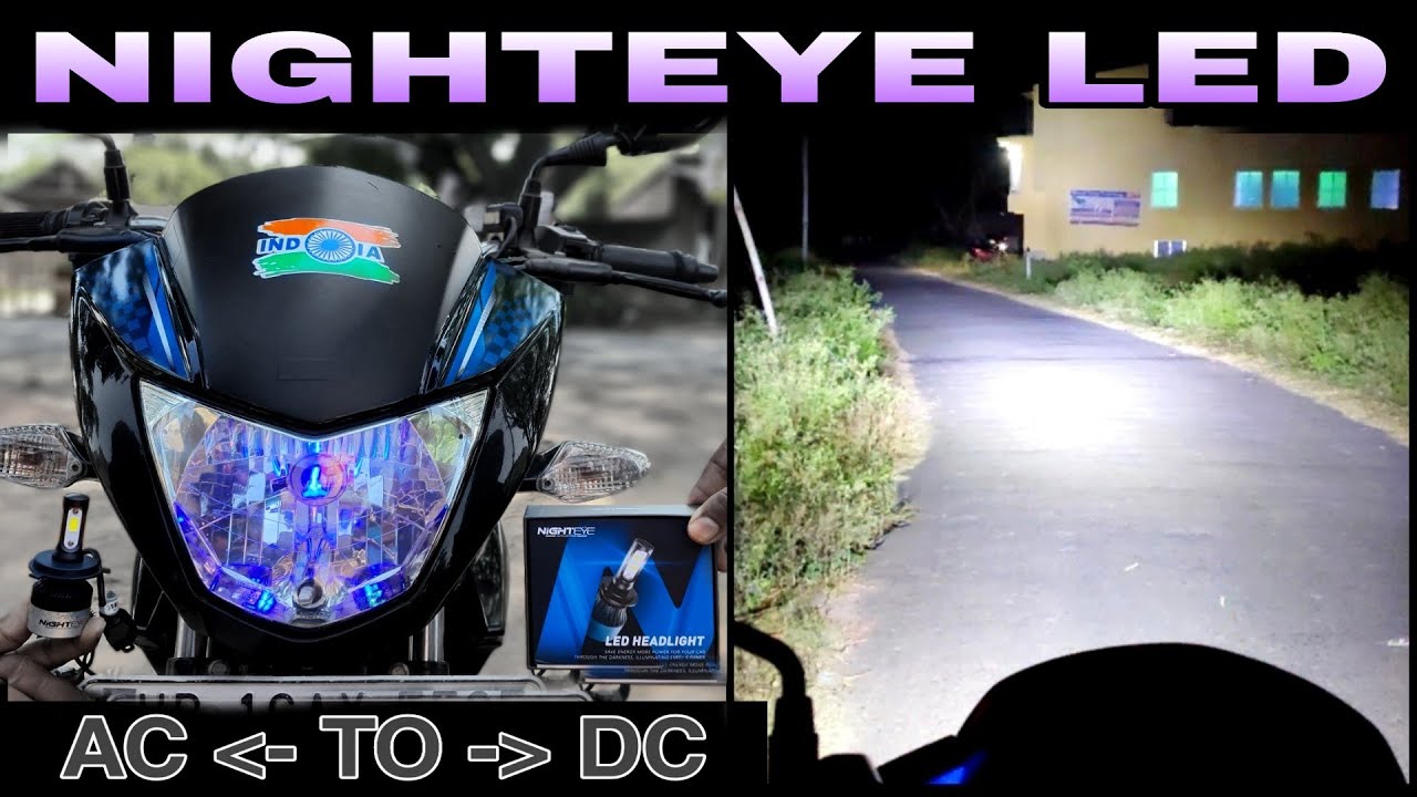 NIGHT EYE Powerful LED Headlight For all Bikes | Hero Glamour nighteye led Headlight Modification |