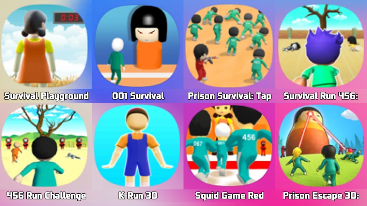 Squid Game 3D, Prison Survival Challege, Survival Block Fatal Challenge, Rat Dace Survival  Master