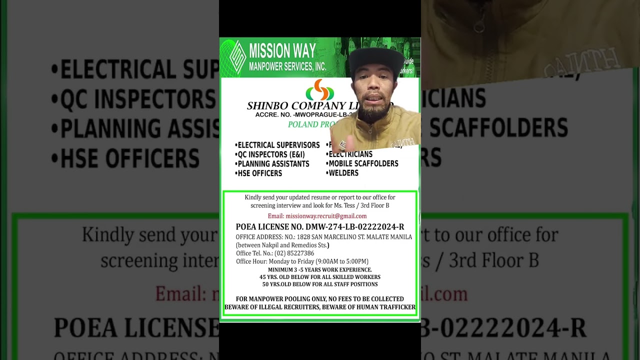 Hiring Electrician, Scaffolders,  Welders at marami pang iba bound to Poland 🇵🇱