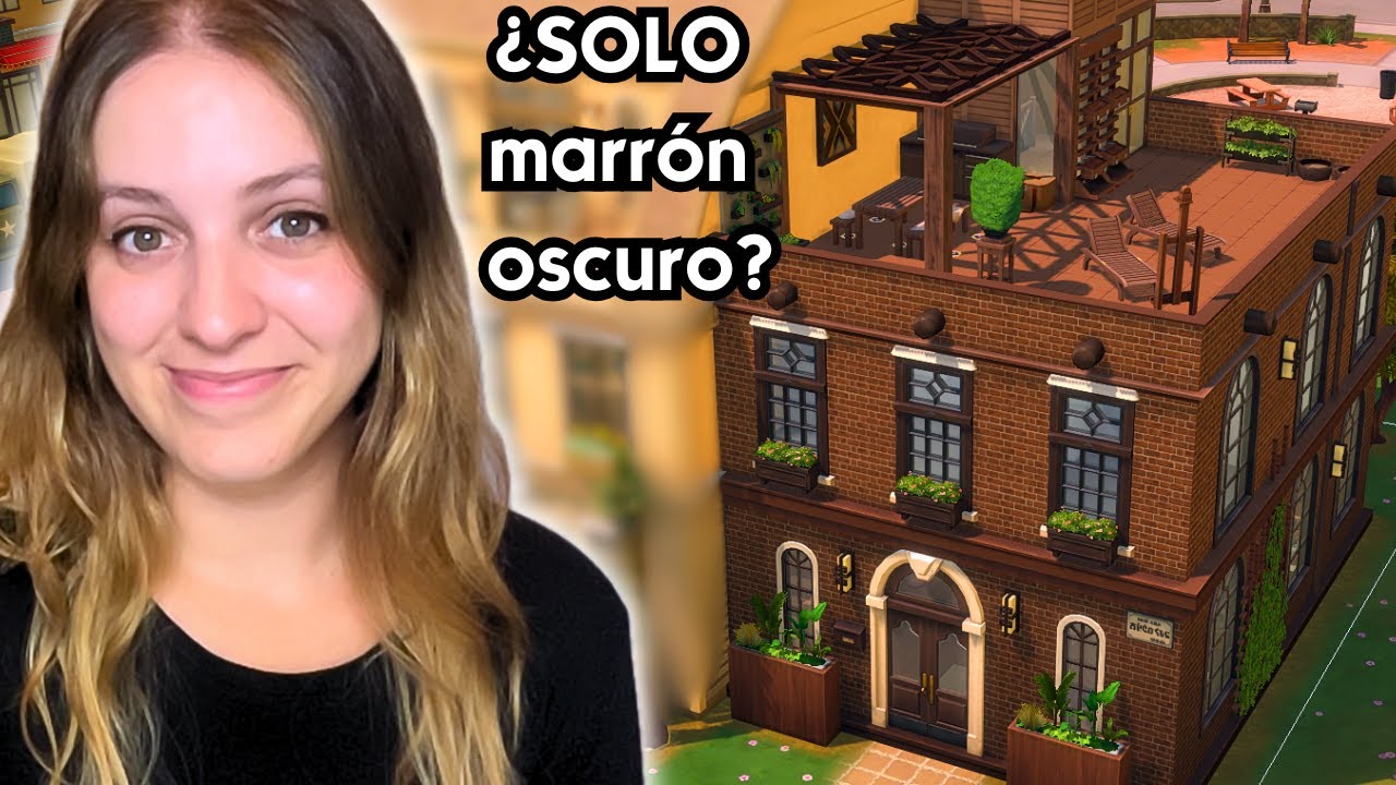 Los Sims 4 PERO solo puedo USAR UN COLOR | Color MARRÓN OSCURO | Barrio Arcoíris 🌈 || #EaPartner #ad