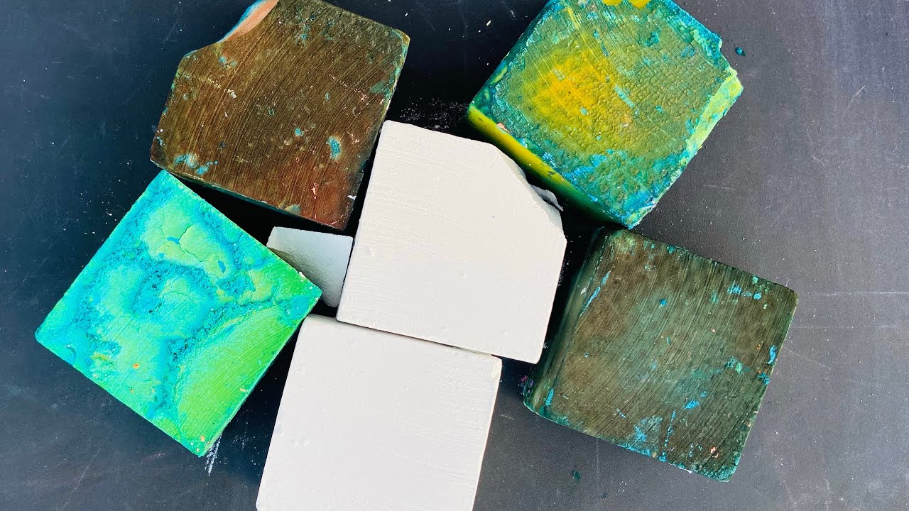 Deep green dyed chalk and PJ