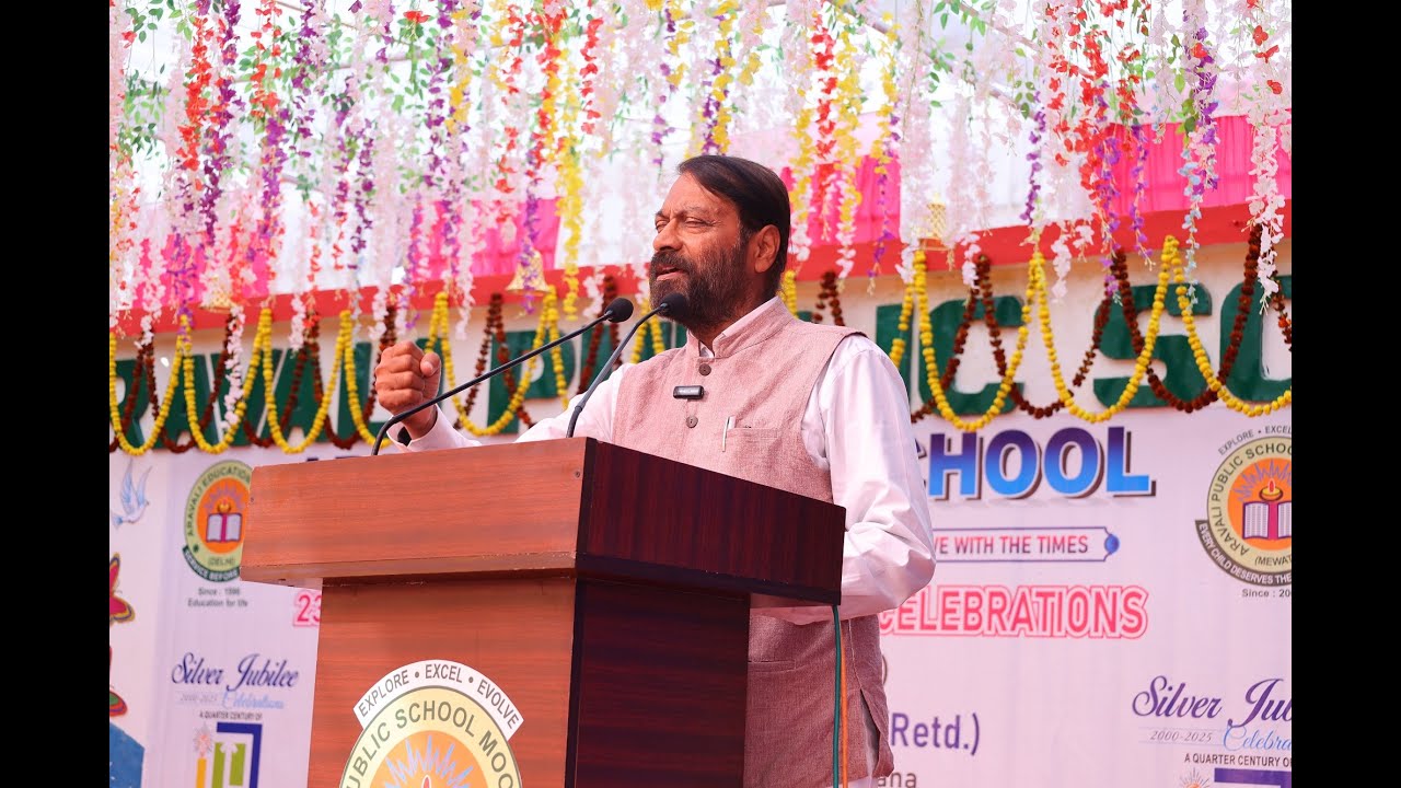 Address by Chief Guest Mr. Sheel Madhur IPS (Retd.) #23rd_annualfunction #aps #aravali #ips
