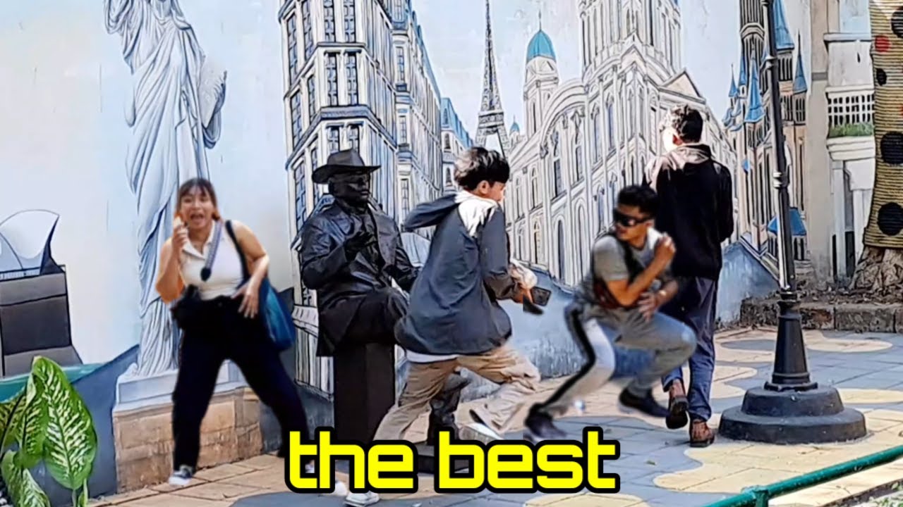 cowboy prank, the funniest and the most exciting ||#cowboy_prank||prank patung hidup