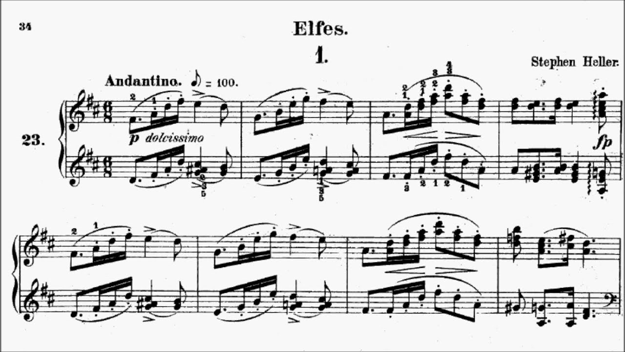 Heller Album for the Young Op.138 No.23 Elfes 1 Sheet Music