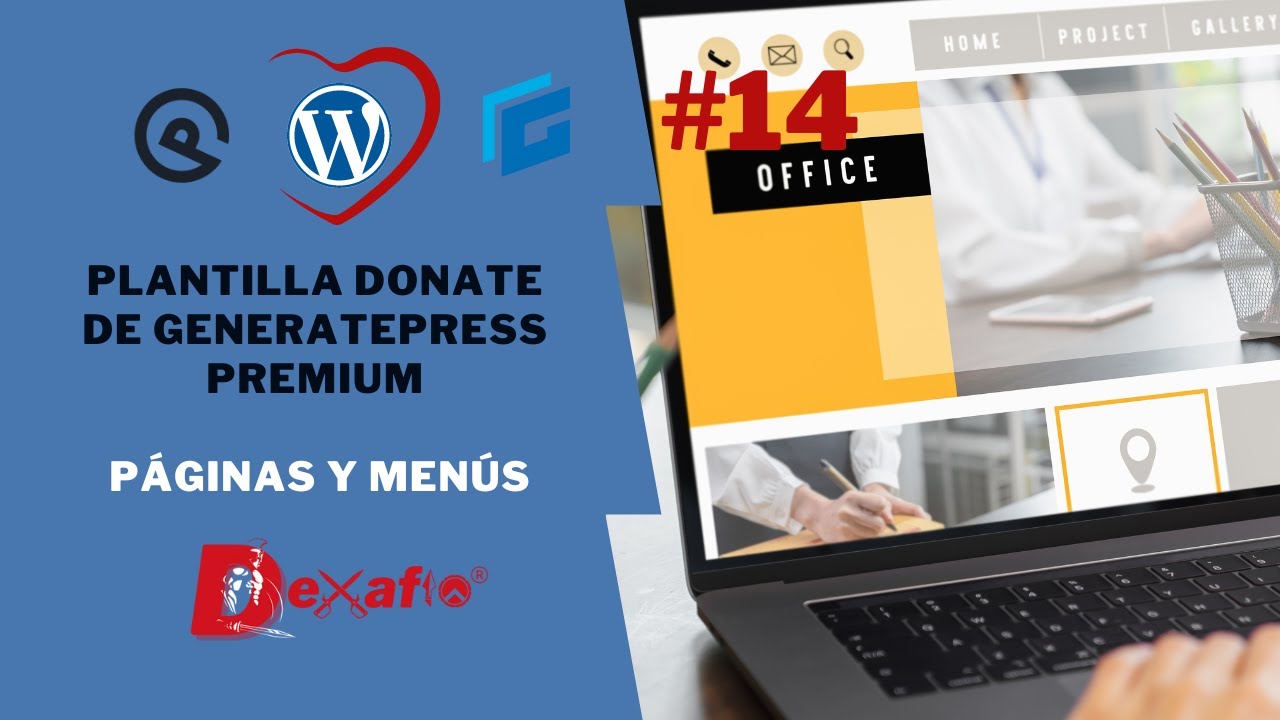 Cómo y donde crear páginas y menús - Plantilla Donate GeneratePress Premium