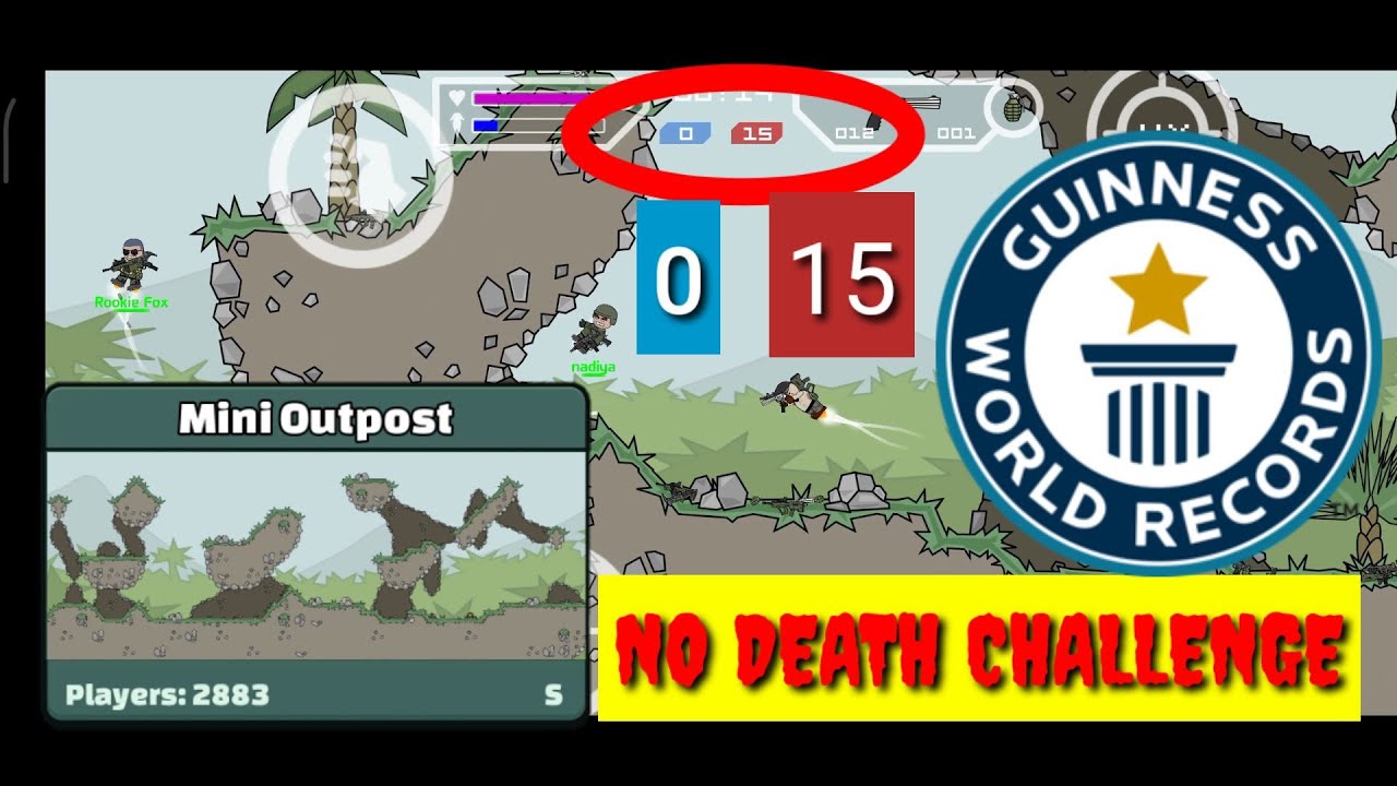 No death challenge in mini outpost in mini militia | Mini outpost destroyed | Militians zone |