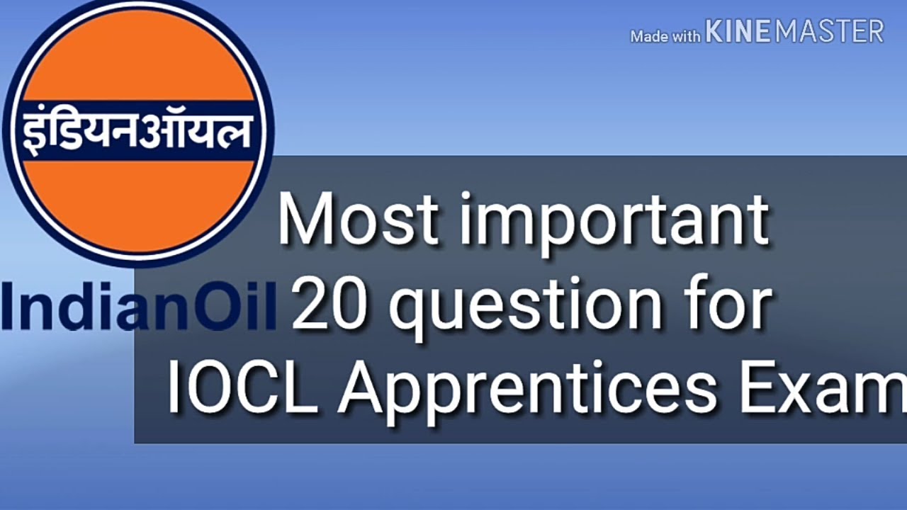 Most important 20 question for IOCL Apprentices Exam