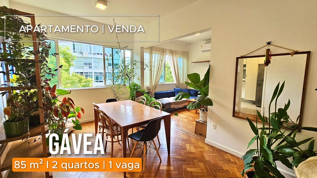 Apartamento no coração da Gávea 85 m² | 2 quartos | 1 vaga