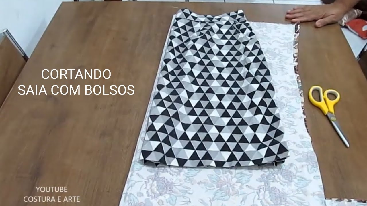 CORTE SAIA RETA COM BOLSO SIMPLES E FÁCIL | COSTURA E ARTE