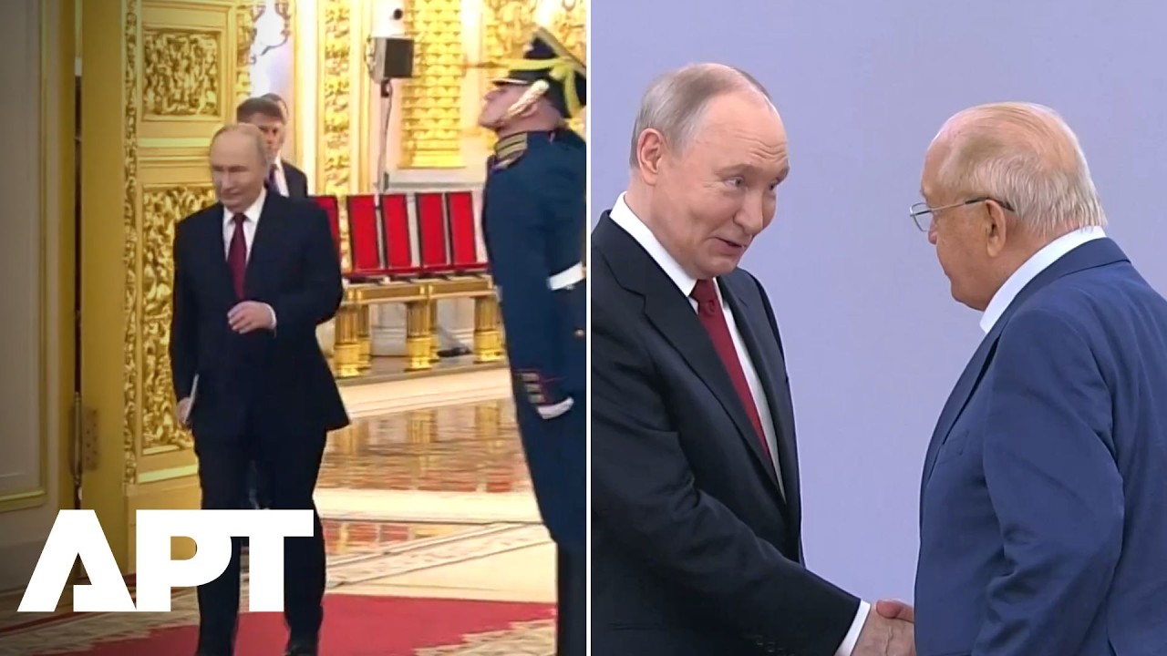 OBEJRZYJ | Putin spotyka się z wybitnymi Rosjanami na Kremlu podczas gali wręczenia nagr&oacute;d z okaz...