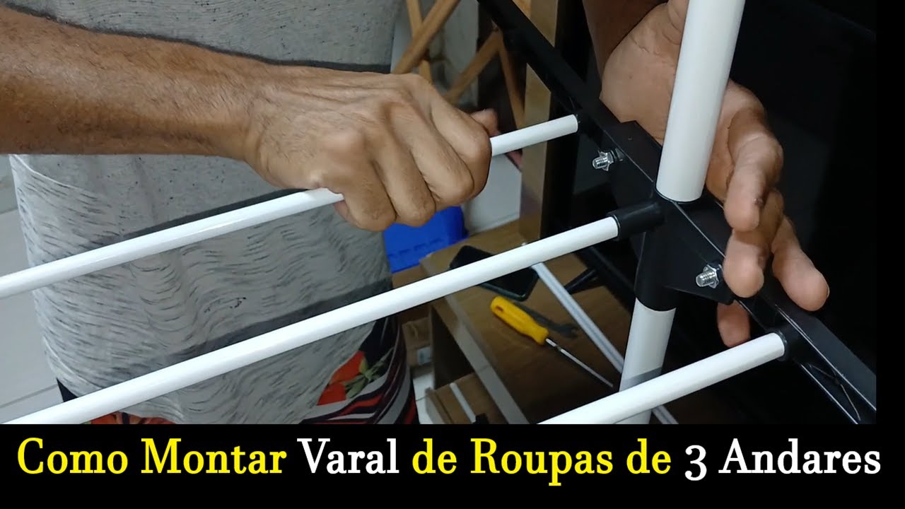 Como montar VARAL de roupas 3 andares, marca Kontuz, método diferente do manual