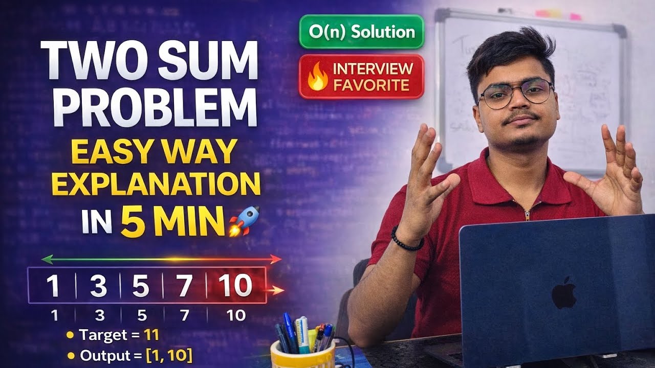 Two Sum Problem | Easy Way Explanation in 5 Minutes 🔥 | DSA Interview Question #TwoSum #DSA #Coding 
