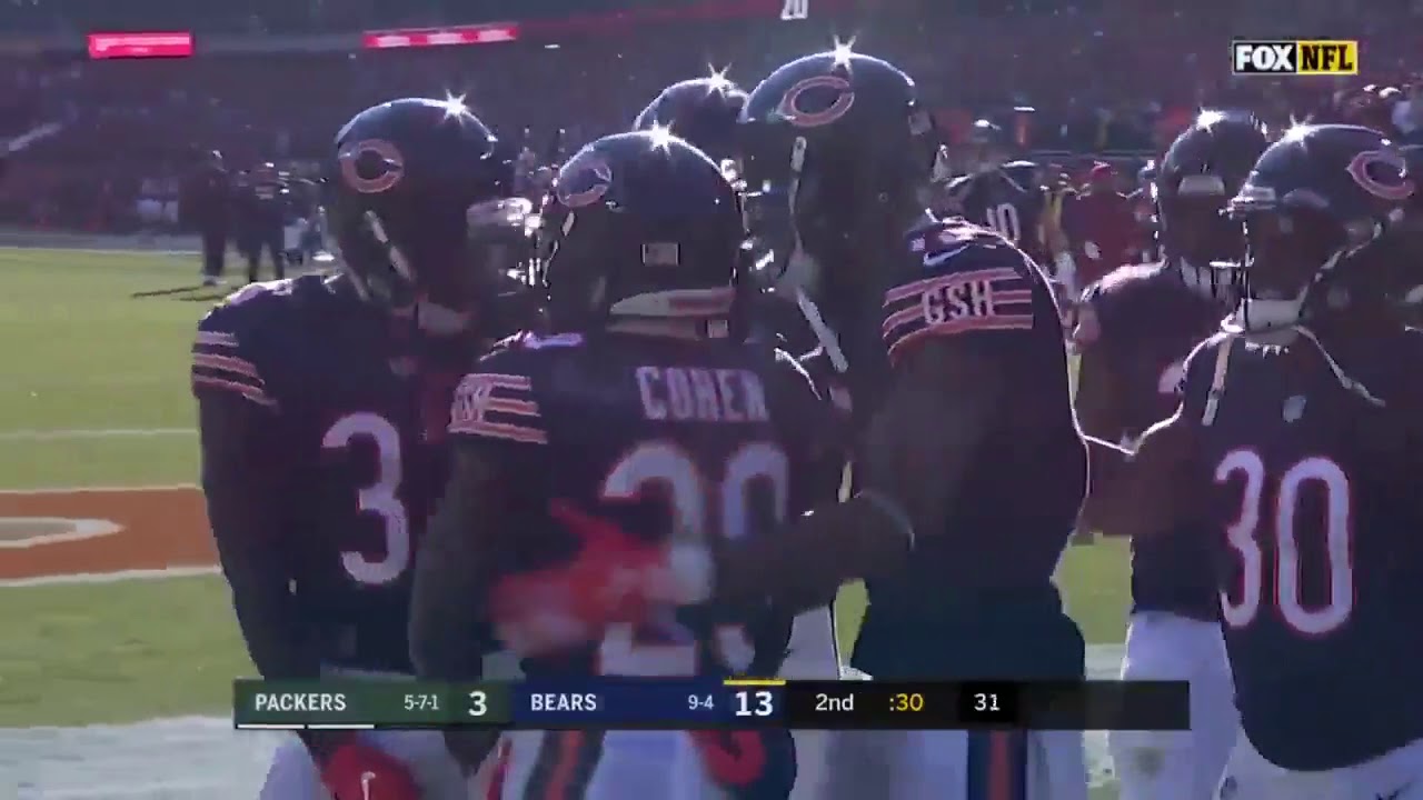 Trey Burton touchdown Bears vs Packers 2018
