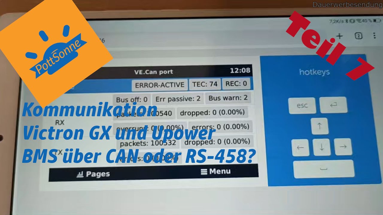 Verbindung Victron GX mit UPower Batterie - CAN Bus, RS-485 oder wie?