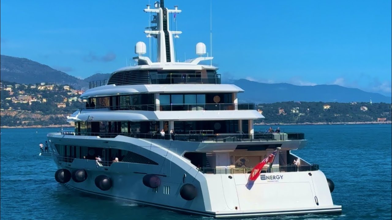 ENERGY 78m Yacht Valeriy Khoroshkovski $180M Superyacht Arriving in Monaco @emman25MC