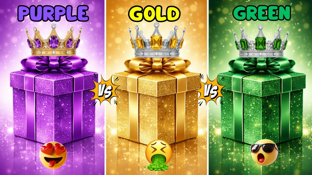 Choose Your Gift! 🎁 3 Gift Box Challenge | Purple, Gold or Green
