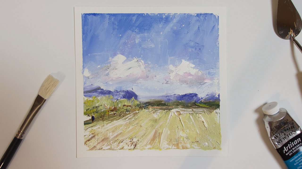 How to Paint a Countryside Landscape | Palette Knife Oil Painting Tutorial
