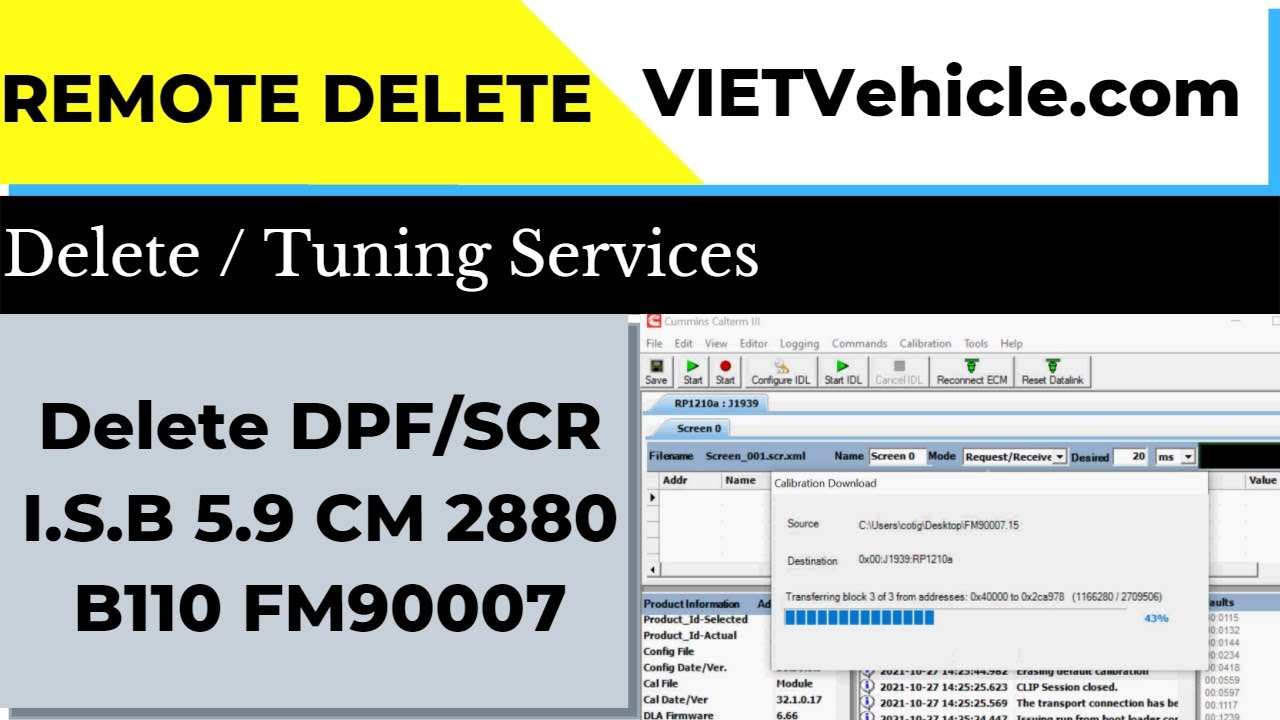 Delete DPF SCR I.S.B 5.9 CM 2880 B110 FM90007