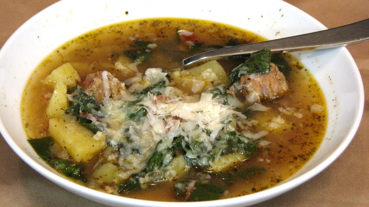 Slow Cooker Sausage, Potato and Swiss Chard Soup -- Lynn's Recipes