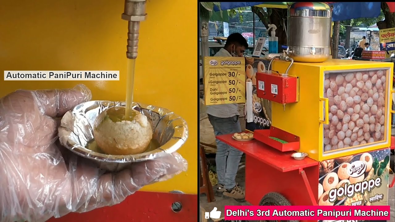 Automatic PaniPuri Machine | Delhi's 3rd Automatic Golgappa Machine | Amazing Indian Street Food
