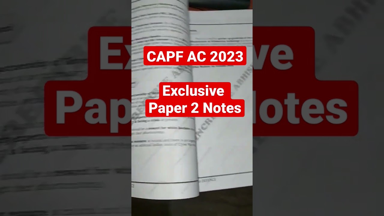 Capf AC Paper 2 Notes #capf2023 #capfpaper2 #capf #capfac