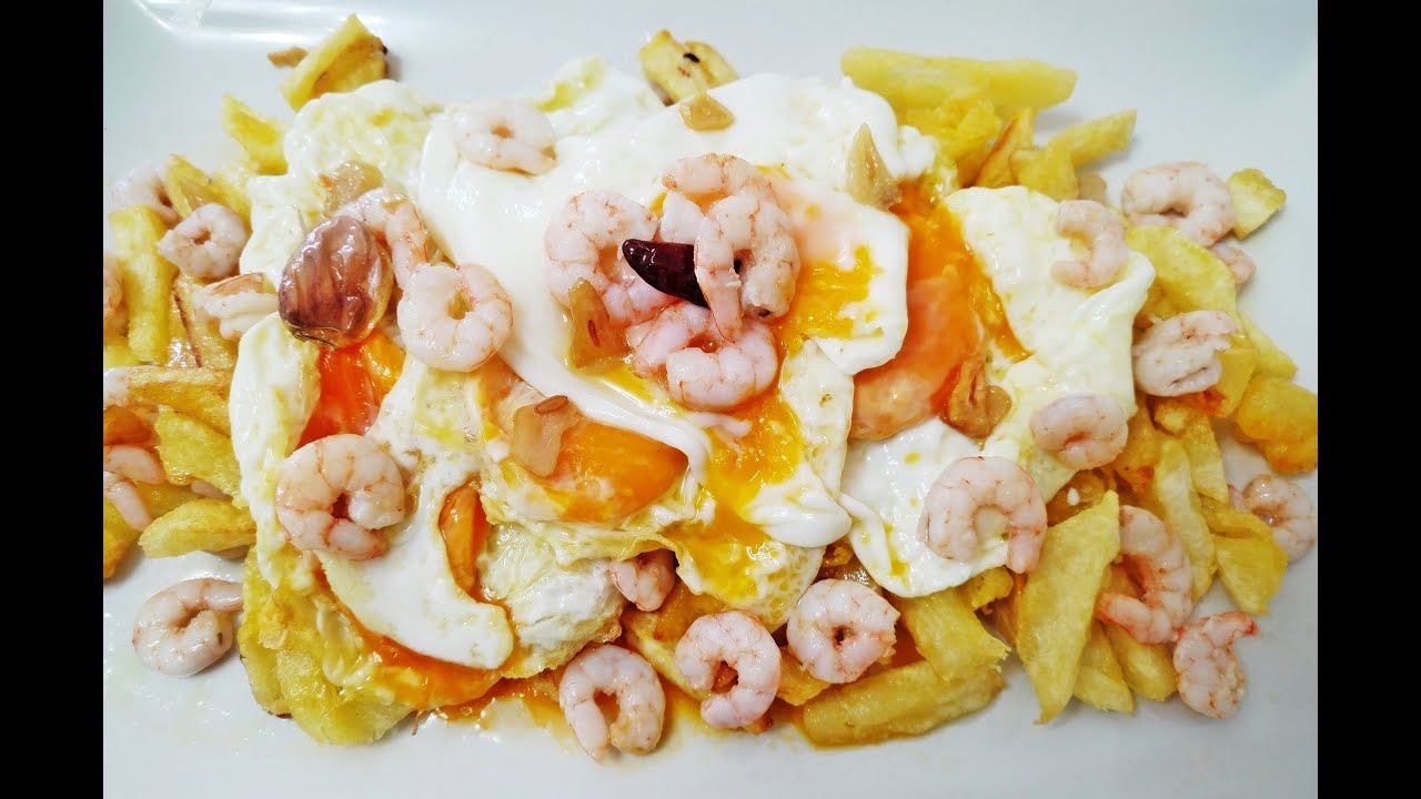 HUEVOS ROTOS CON GAMBAS AL AJILLO IMPRESIONANTE!!