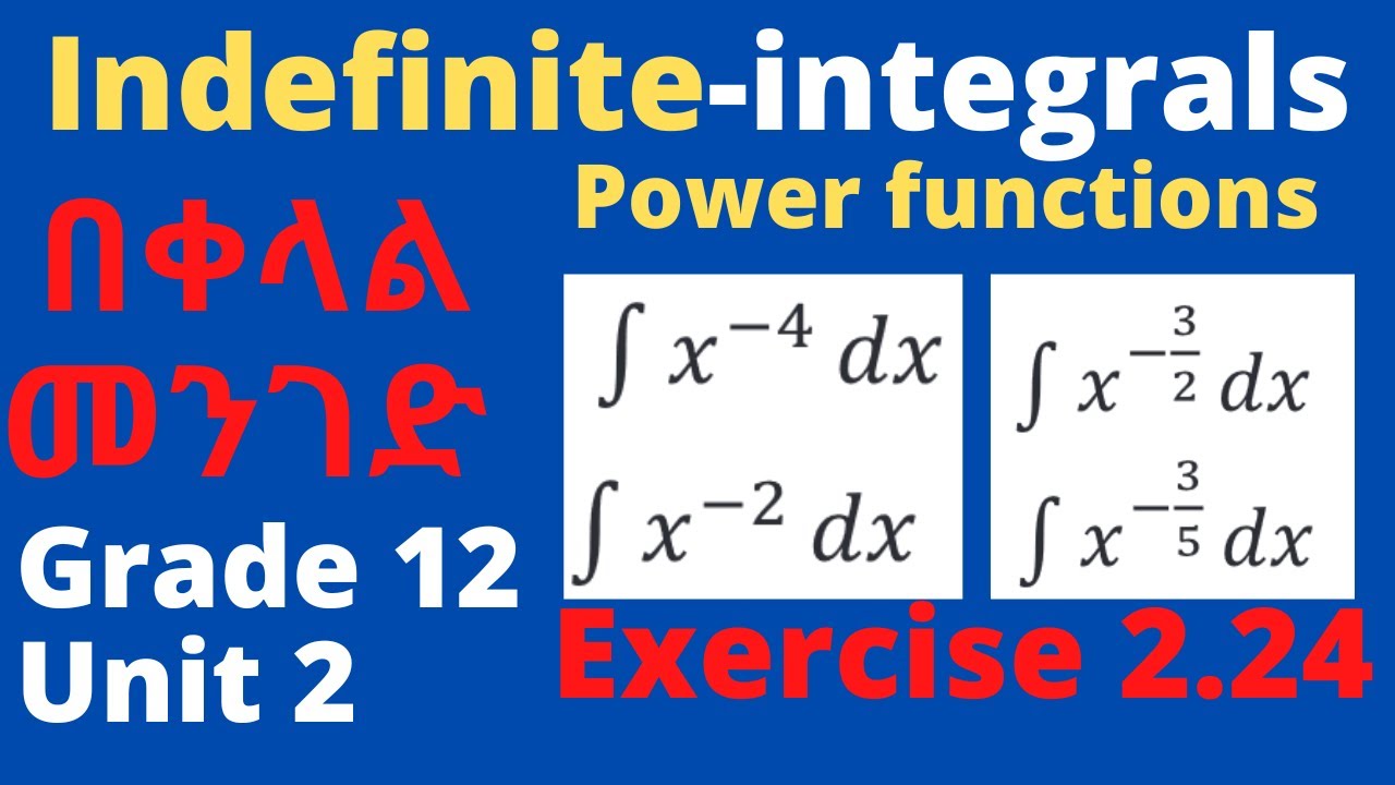 Exercise 2.24 | Indefinite Integrals Calculus - Anti-derivative | Integration | Grade 12 | Unit 2